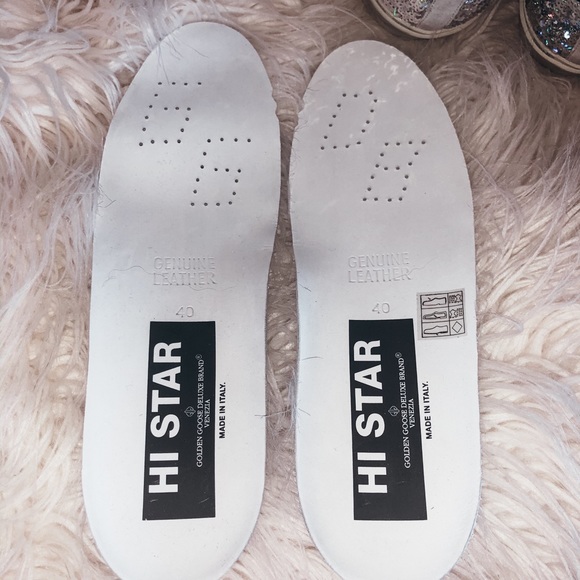 Golden Goose Hi Star sz 40 Silver Sequin Women's - Picture 4 of 5